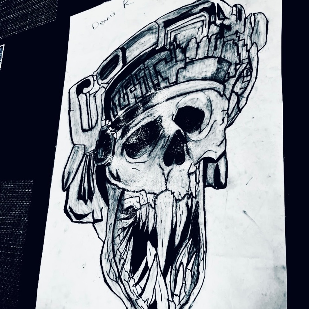 🧨Original Skull Goth Dark Wall Decor Horror Drawing Art (SEND ANY OFFER‼️)🧨
